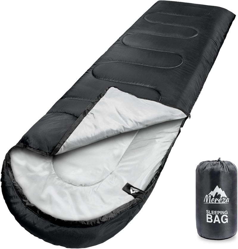 Mereza Sleeping Bags XL for Adults Cold Weather Mens Large Wide Sleeping Bag for Big and Tall Girls Boys with Compression Sack for Camping Backpacking Warm & Cool Weather - Image 1